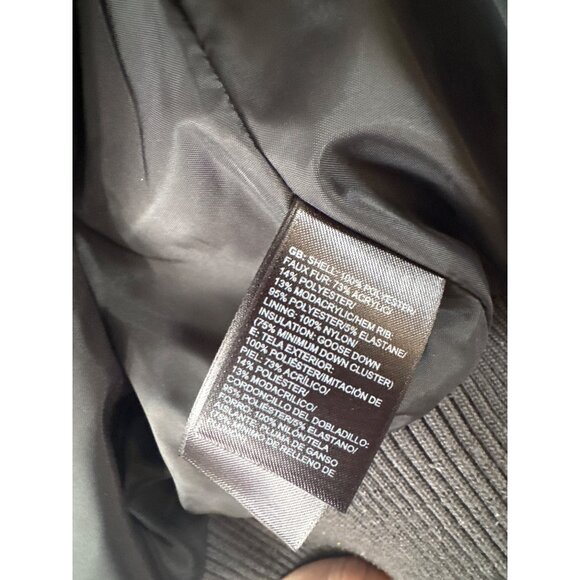 The North Face Sammie Women's Silver Down Puffer Jacket XL Faux Fur Trim Hood - Picture 5 of 12